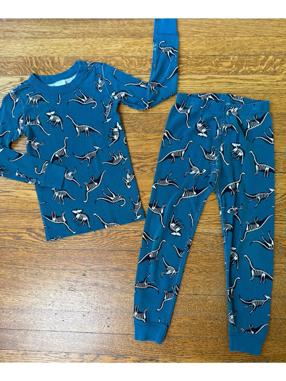 Hanna Andersson Boys' Dino Skeleton Long Johns Size 5